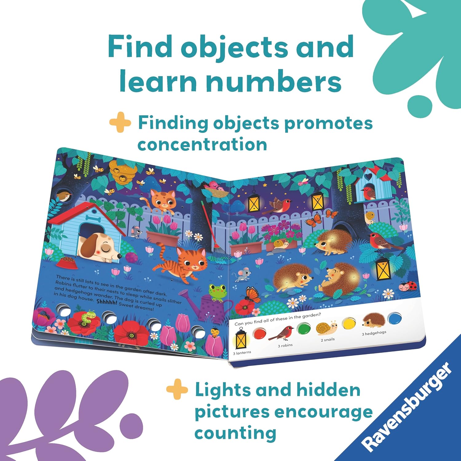 Search and Shine In the Night : Light-up, seek and find